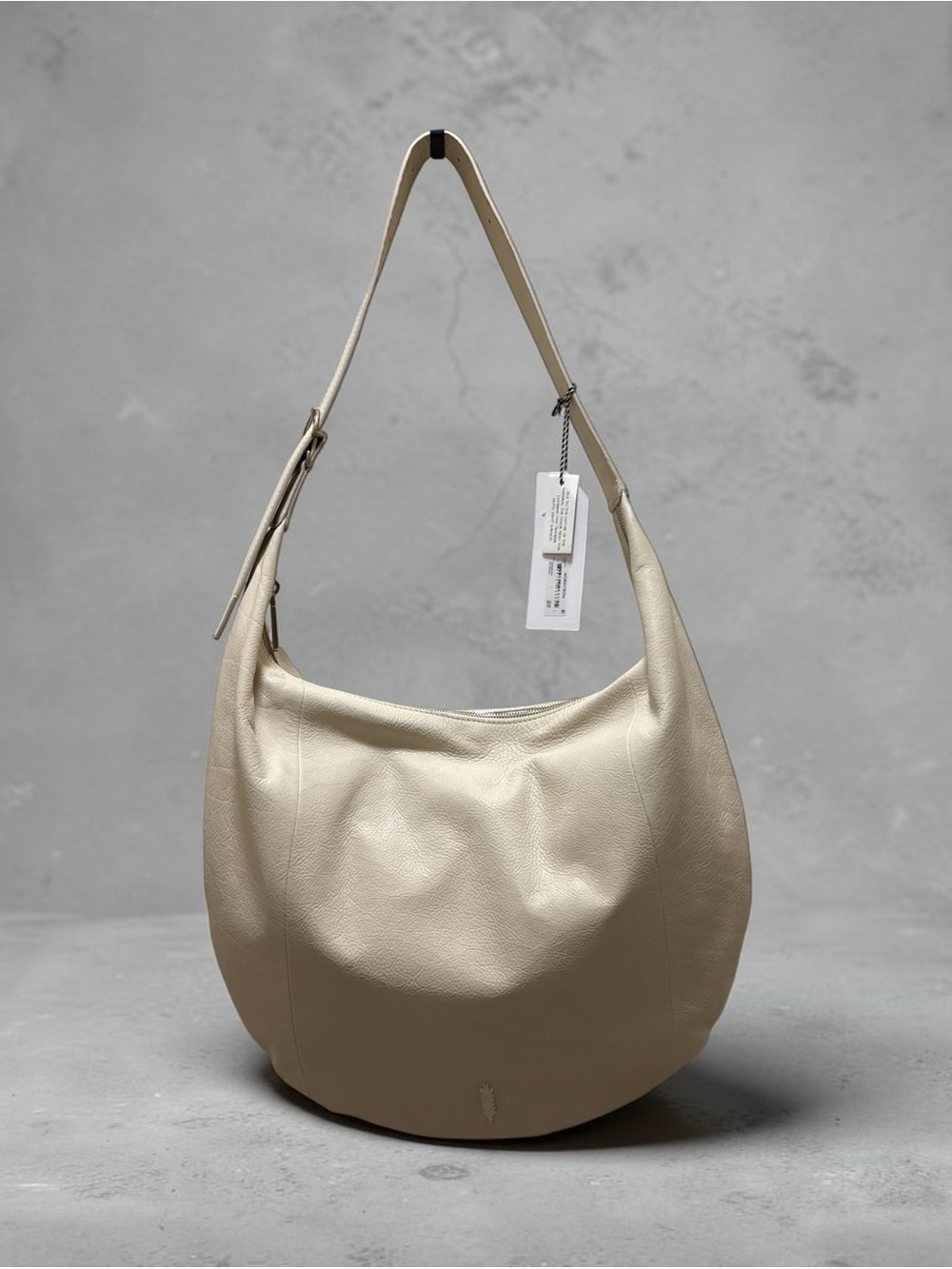 Thacker Wyatt Oversize Leather Hobo Bag in Ivory- NWT